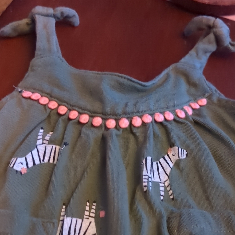 🦓Carter's Olive Zebra Print One Piece - Picture 3 of 11
